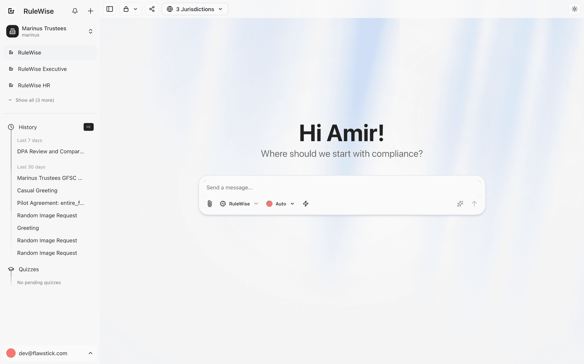 RuleWise compliance dashboard preview